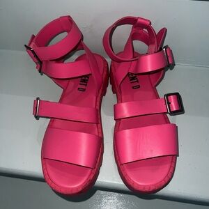Silent D pink gladiator sandals